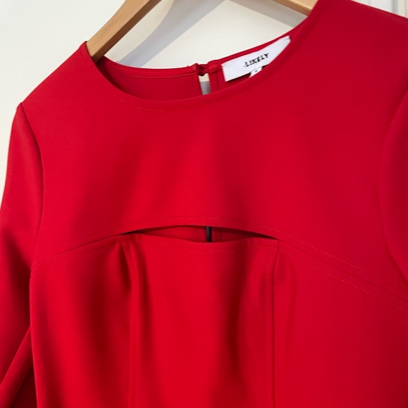 Likely red long sleeve Keller dress with cut out size 8 - Picture 7 of 8